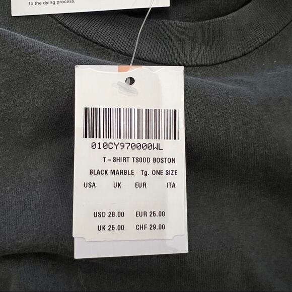 Subdued Boston Bulldog Crew Neck Short Sleeve Tee in Marbled Black Gray Unisex - Picture 6 of 6